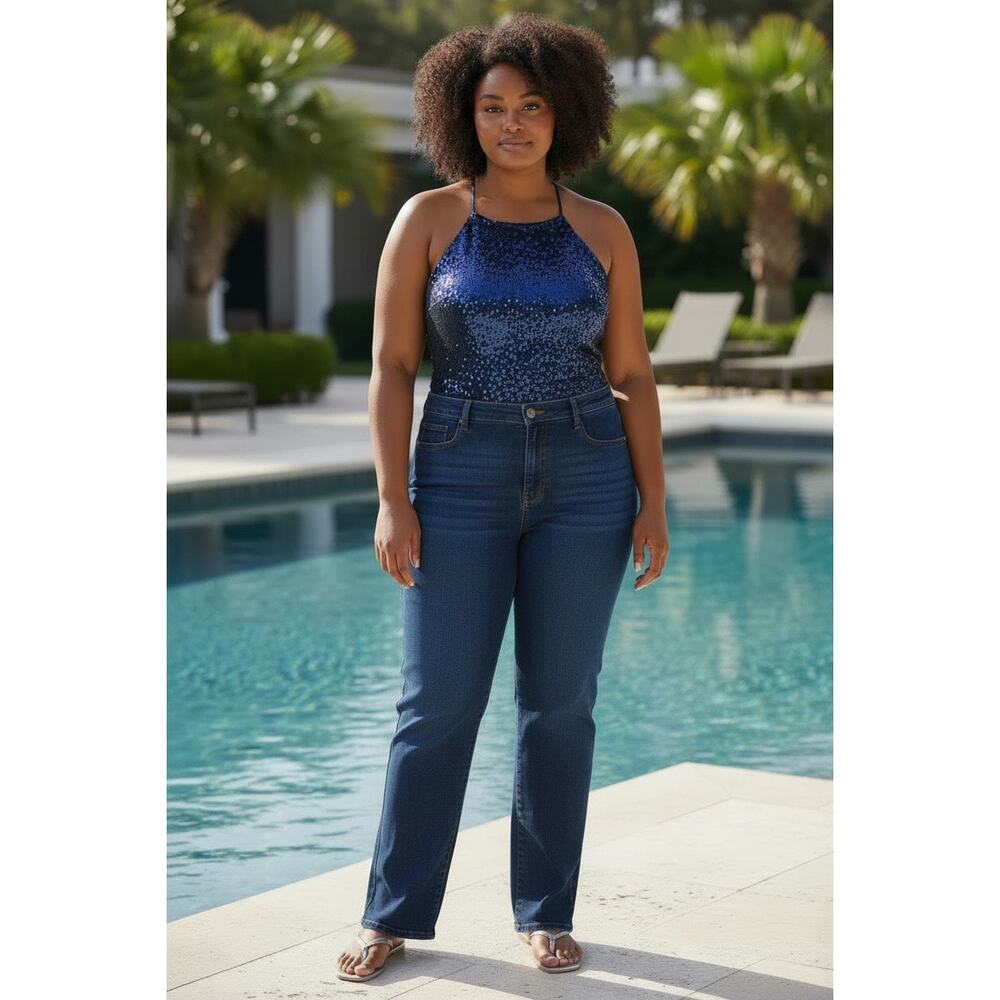 KanCan Women's Size 22W Dark Wash High Rise Super Skinny NWT